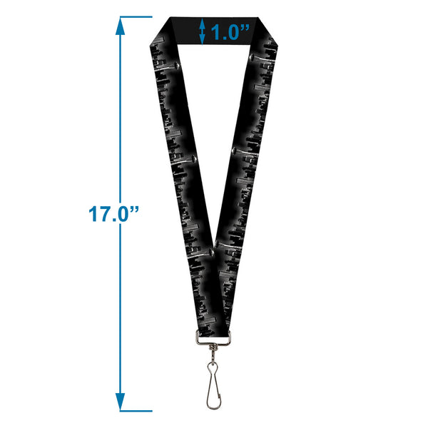 Buckle-Down Lanyard - 1.0" - Seattle Vivid Skyline Black White