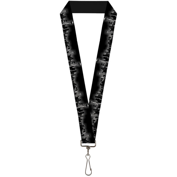 Buckle-Down Lanyard - 1.0" - Seattle Vivid Skyline Black White