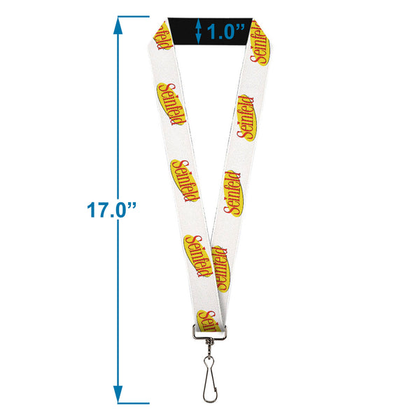 Buckle-Down Lanyard - 1.0" - SEINFELD Spotlight Logo White Yellow Red