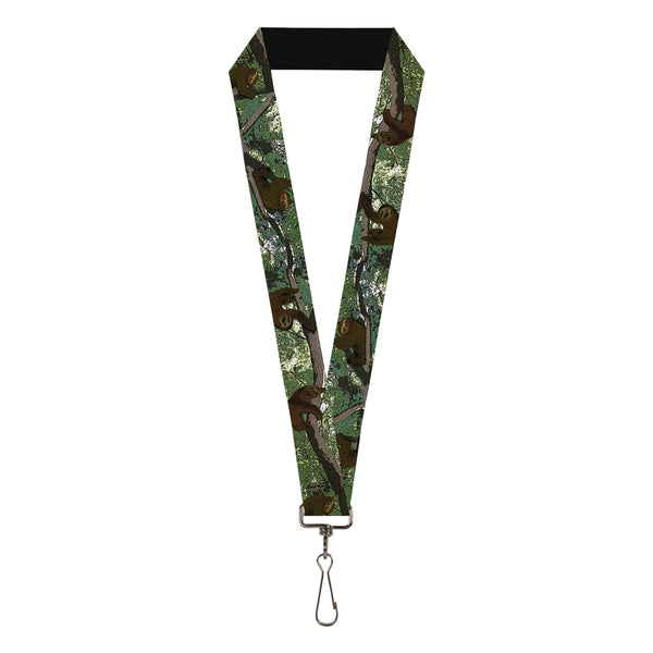 Buckle-Down Lanyard - 1.0" - Sloth Tree Hanging Posterized