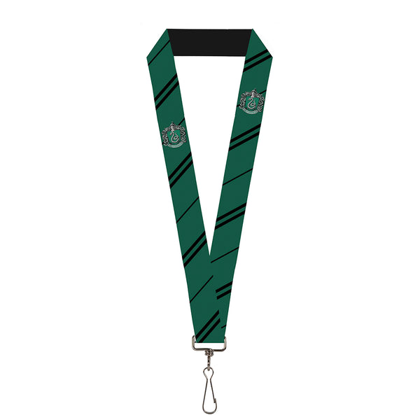 Buckle-Down Lanyard - 1.0" - Slytherin Crest Stripe Green Black