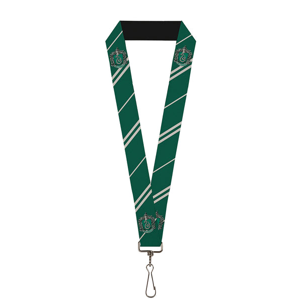 Buckle-Down Lanyard - 1.0" - Slytherin Crest Stripe5 Green Gray