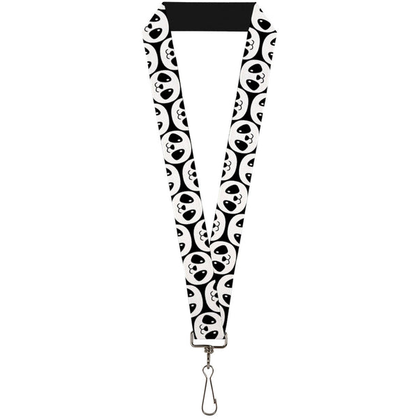 Buckle-Down Lanyard - 1.0" - Smiling Panda Repeat Black White