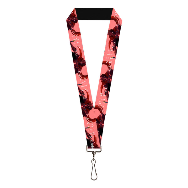 Buckle-Down Lanyard - 1.0" - SOLO LEVELING Blood-Red Commander Igris Pose And Title Logo Pink