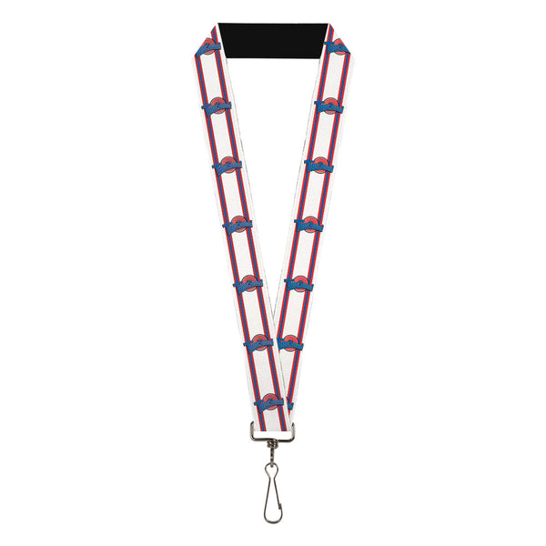 Buckle-Down Lanyard - 1.0" - Space Jam TUNE SQUAD Logo Stripe White Red Blue