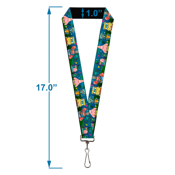 Buckle-Down Lanyard - 1.0" - SpongeBob & Friends 8-Bit Scene
