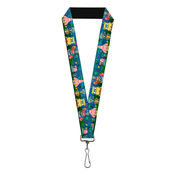 Buckle-Down Lanyard - 1.0" - SpongeBob & Friends 8-Bit Scene