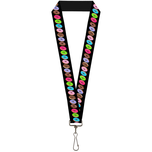 Buckle-Down Lanyard - 1.0" - Sprinkle Donuts Black Multi Color