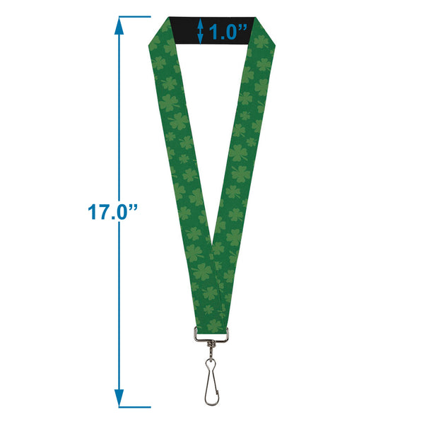 Buckle-Down Lanyard - 1.0" - St Pat's Clovers Scattered3 Greens