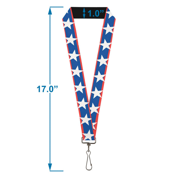Buckle-Down Lanyard - 1.0" - Stars Stripes Red Blue White