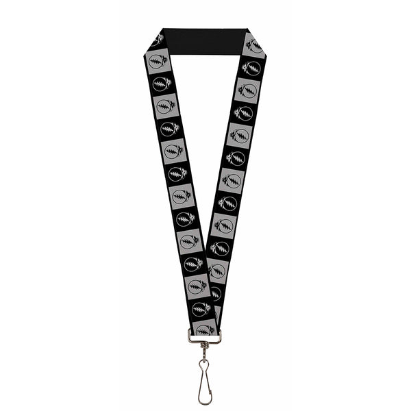 Buckle-Down Lanyard - 1.0" - Steal Your Face Blocks Black White-Gray Black