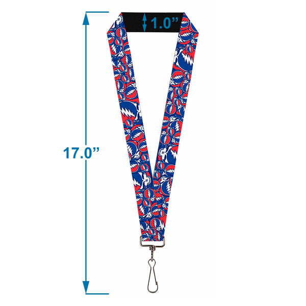 Buckle-Down Lanyard - 1.0" - Steal Your Face Stacked Red White Blue