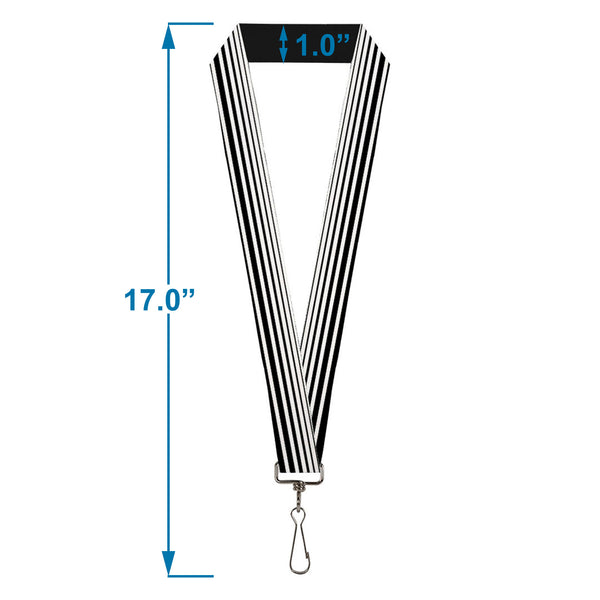 Buckle-Down Lanyard - 1.0" - Stripe Transition Black White