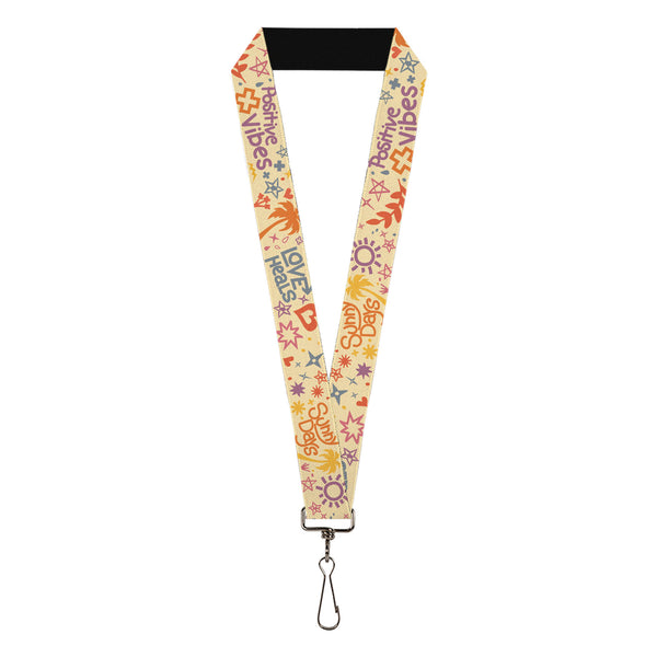 Buckle-Down Lanyard - 1.0" - Summer Harmony Collage Beige/Multi Color
