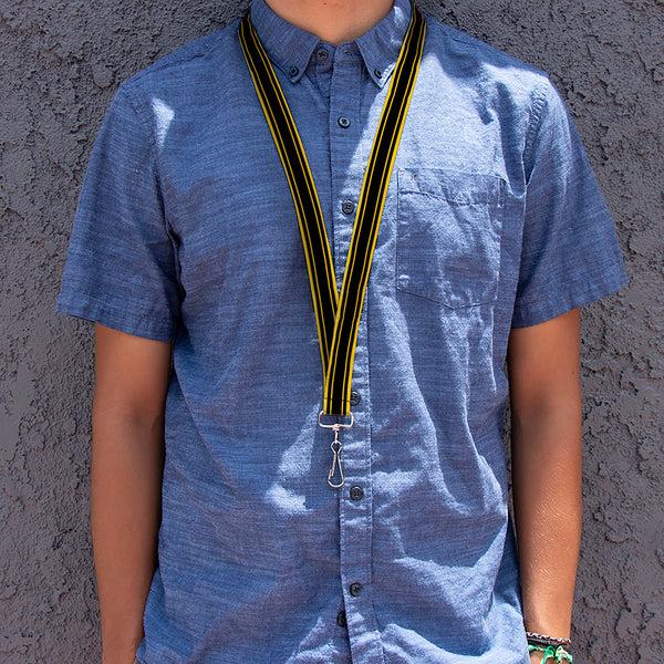 Buckle-Down Lanyard - 1.0" - SUPER BEE Logo Stripes Black Yellow