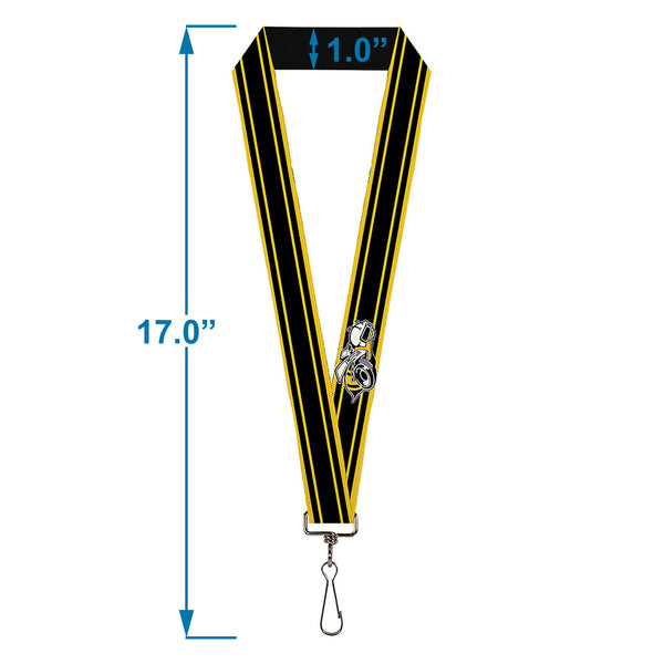 Buckle-Down Lanyard - 1.0" - SUPER BEE Logo Stripes Black Yellow