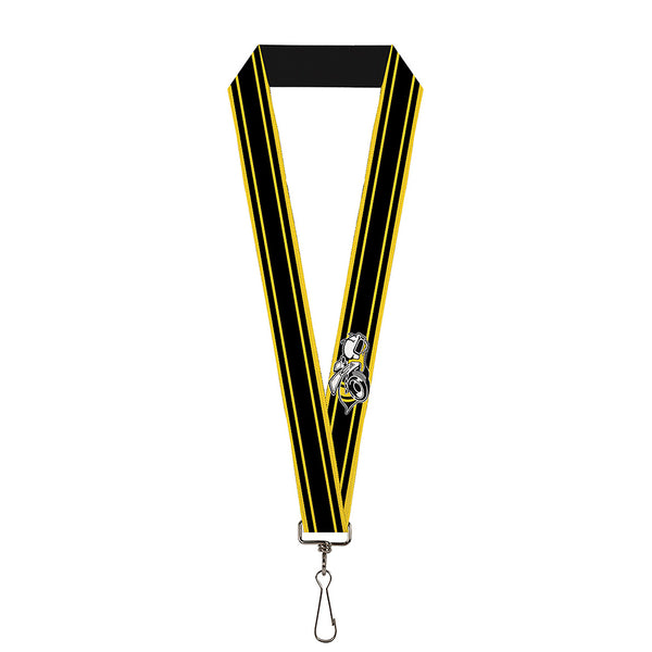 Buckle-Down Lanyard - 1.0" - SUPER BEE Logo Stripes Black Yellow