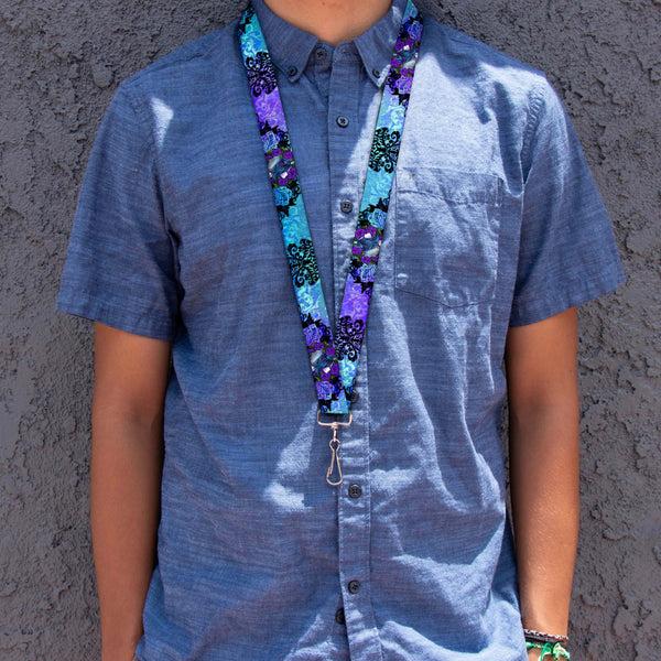 Buckle-Down Lanyard - 1.0" - Tattoo Johnny-Fairy Blue Hair