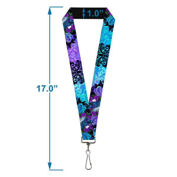 Buckle-Down Lanyard - 1.0" - Tattoo Johnny-Fairy Blue Hair