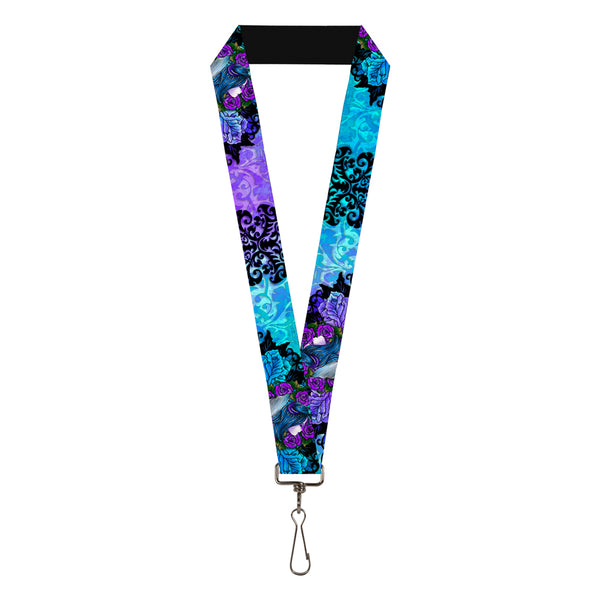Buckle-Down Lanyard - 1.0" - Tattoo Johnny-Fairy Blue Hair