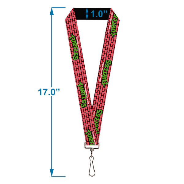 Buckle-Down Lanyard - 1.0" - TEENAGE MUTANT NINJA TURTLES Brick Title Logo Red