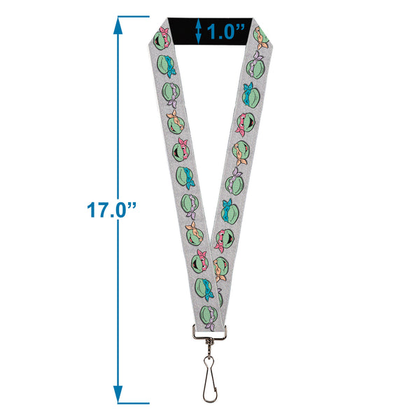 Buckle-Down Lanyard - 1.0" - Teenage Mutant Ninja Turtles Expressions Gray