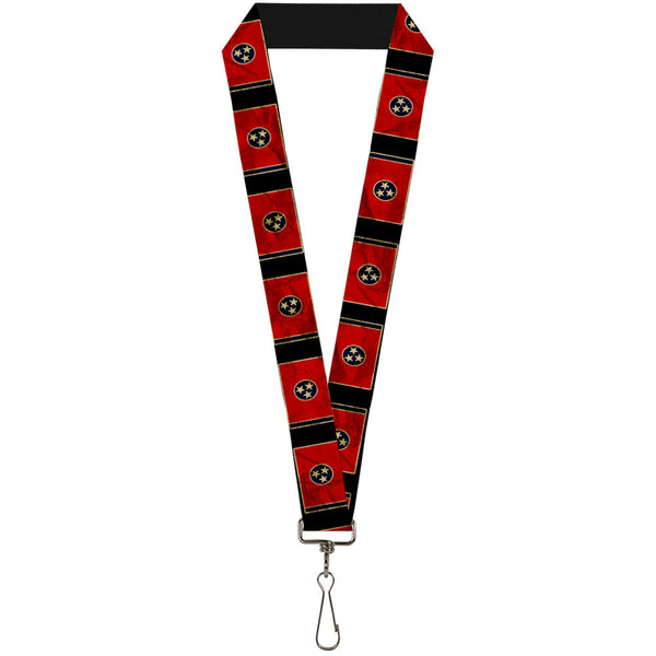 Buckle-Down Lanyard - 1.0" - Tennessee Flag Black Distressed