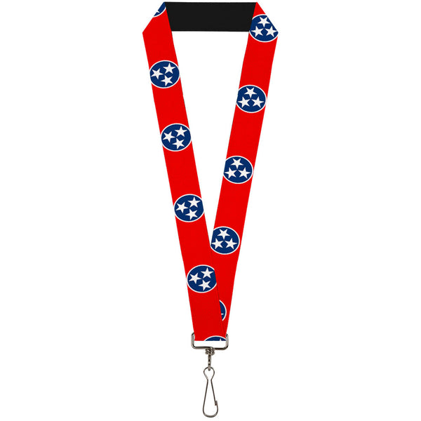 Buckle-Down Lanyard - 1.0" - Tennessee Flag Stars Red White Blue