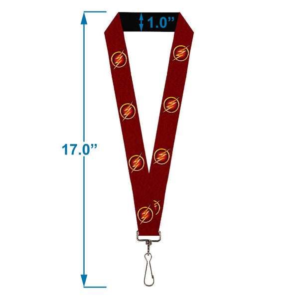 Buckle-Down Lanyard - 1.0" - The Flash Logo5 Burgundy Golds