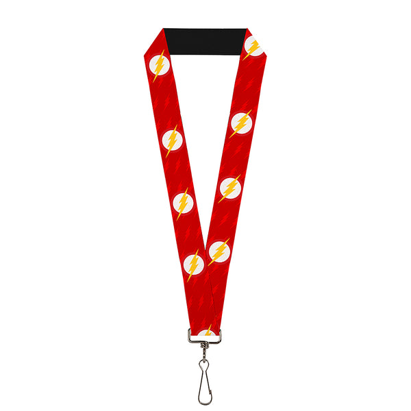 Buckle-Down Lanyard - 1.0" - The Flash Logo6 Logo Monogram Reds White Yellow