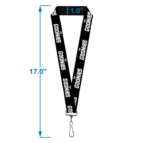 Buckle-Down Lanyard - 1.0" - THE GOONIES Title Logo Black/White
