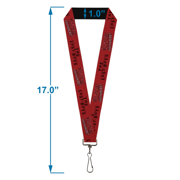 Buckle-Down Lanyard - 1.0" - THE LOST BOYS VAMPIRES EVERYWHERE Title Logo Reds/Black