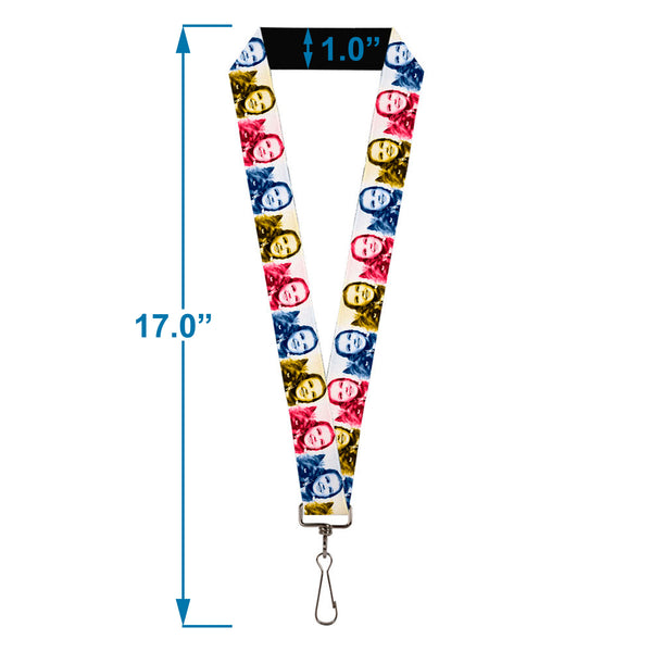 Buckle-Down Lanyard - 1.0" - The Wizard Of Oz Dorothy And Toto Pose Blocks Blues/Yellows/Reds