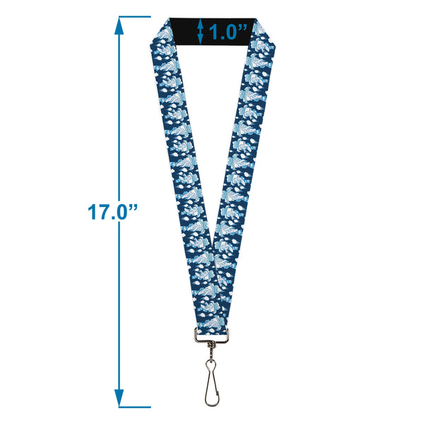Buckle-Down Lanyard - 1.0" - The Year Without A Santa Claus Snow Miser Face Collage Blues
