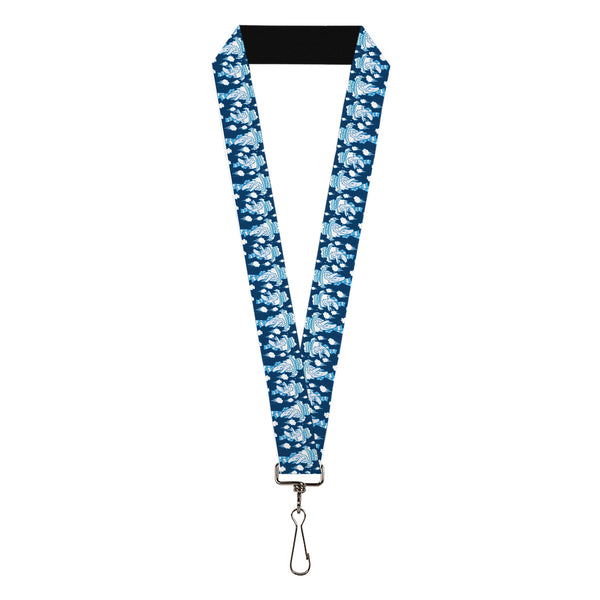 Buckle-Down Lanyard - 1.0" - The Year Without a Santa Claus Snow Miser Face Collage Blues