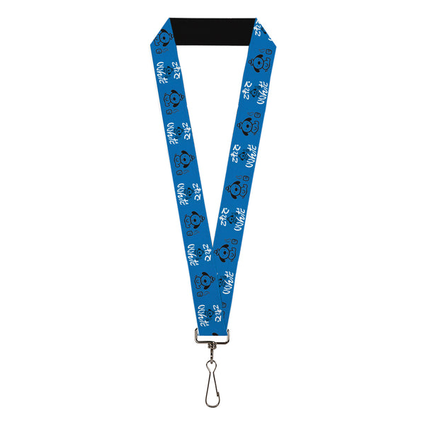Buckle-Down Lanyard - 1.0" - This is Fine Japanese Question Hound Flame Blue/Black/White