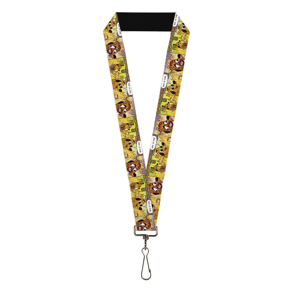 Buckle-Down Lanyard - 1.0" - THIS IS FINE Question Hound Cafe Fire Comic Strip Blocks