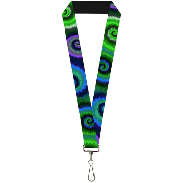 Buckle-Down Lanyard - 1.0" - Tie Dye Swirl Green Blue Purple