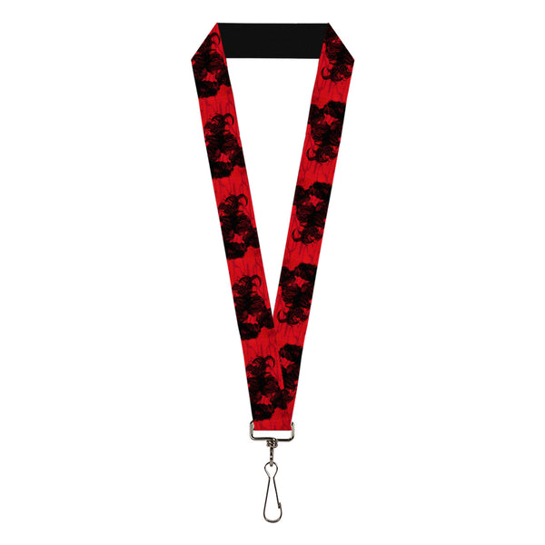 Buckle-Down Lanyard - 1.0" - Toilet-Bound Hanako-Kun Hanako and Nene Kiss Pose Red/Black