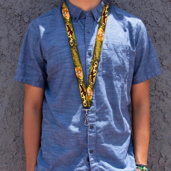 Buckle-Down Lanyard - 1.0" - TOM & JERRY Tom Chasing Jerry Houndstooth Browns