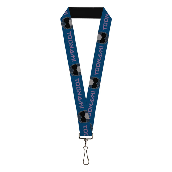 Buckle-Down Lanyard - 1.0" - TOONAMI Title Logo and Robot TOM Head Blue/Purple/Grays