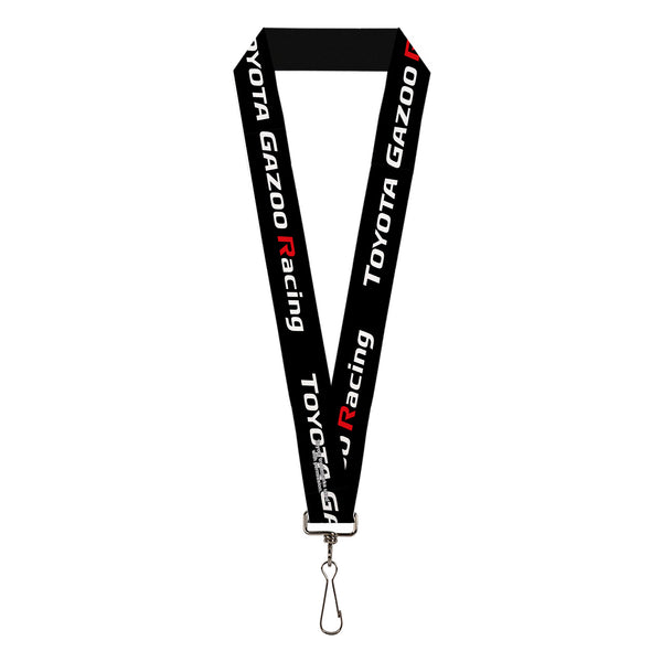 Buckle-Down Lanyard - 1.0" - TOYOTA GAZOO RACING Text Logo Black/White/Red