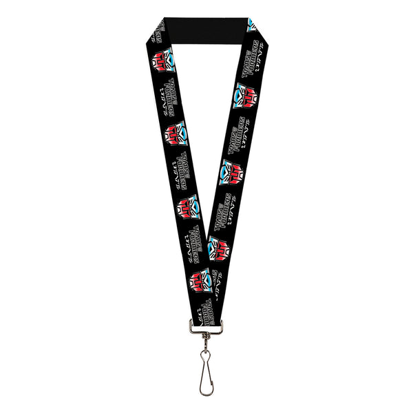 Buckle-Down Lanyard - 1.0" - TRANSFORMERS Autobots Cybertronian Icon Black/Blues/Red/White