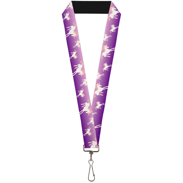 Buckle-Down Lanyard - 1.0" - Unicorn Sparkles Purple Pink