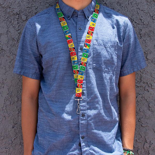 Buckle-Down Lanyard - 1.0" - UNO Cards Lineup Stack Multi Color