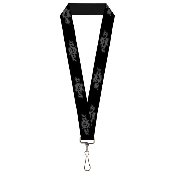Buckle-Down Lanyard - 1.0" - Vintage CHEVROLET 1934 Bowtie Logo Black Charcoal