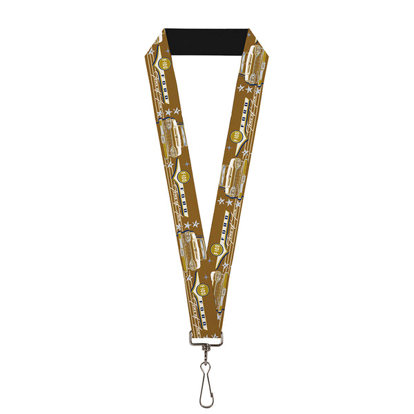 Buckle-Down Lanyard - 1.0" - Vintage Ford FORD F-100-TONS OF FUN Tans Navy