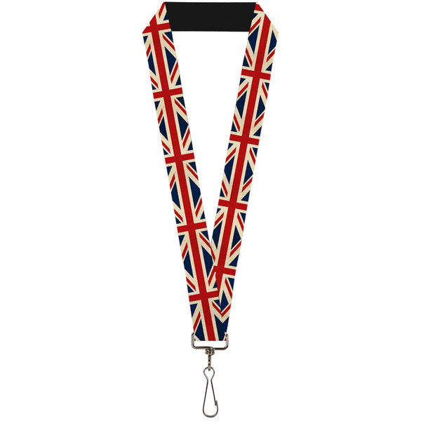 Buckle-Down Lanyard - 1.0" - Vintage United Kingdom Flags
