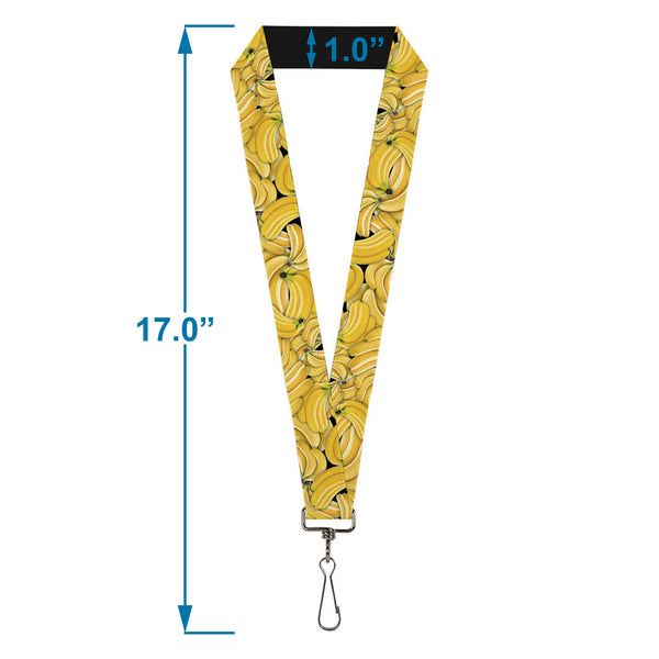 Buckle-Down Lanyard - 1.0" - Vivid Banana Bunches Stacked