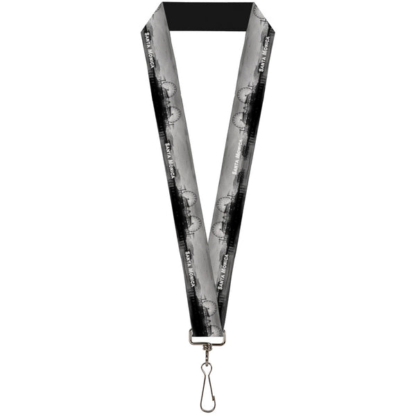 Buckle-Down Lanyard - 1.0" - Vivid SANTA MONICA Pier Skyline Grays White